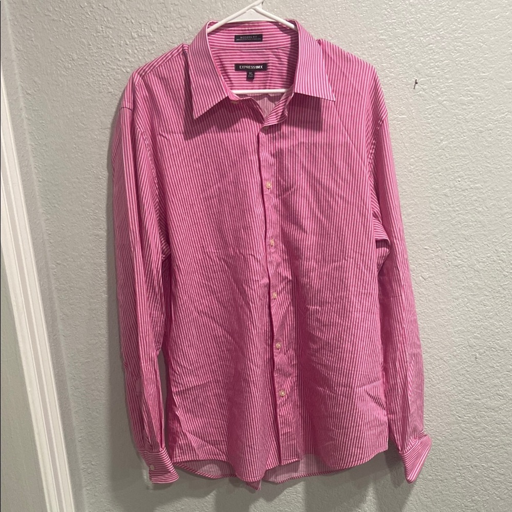 Express Pink Casual Button Down Shirt
